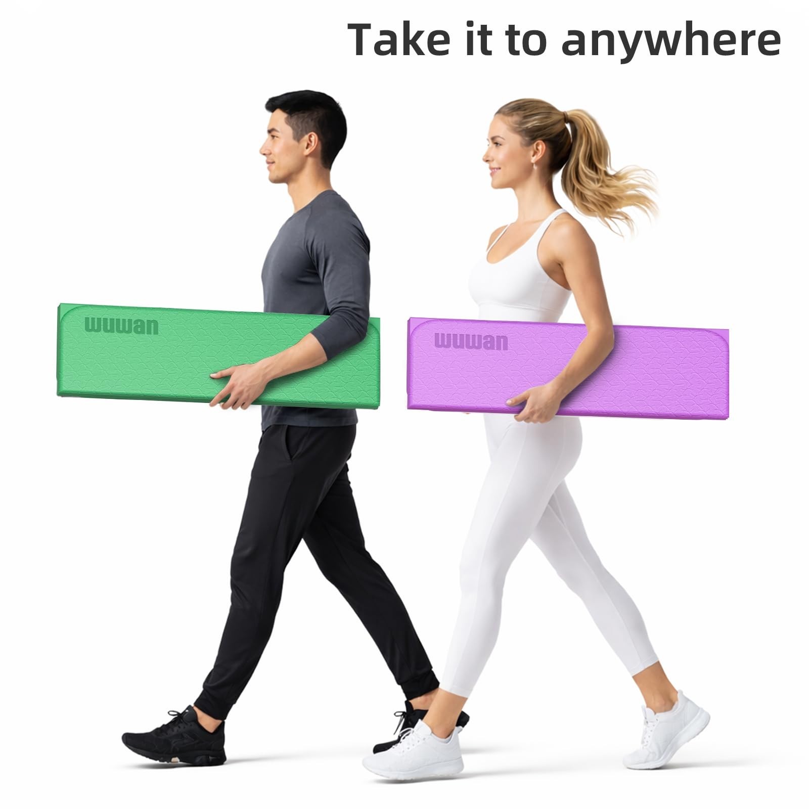 Folding Yoga Mat Extra Thick 0.4 Inch, Foldable Yoga Mat 75 x 26 Inches, TPE …