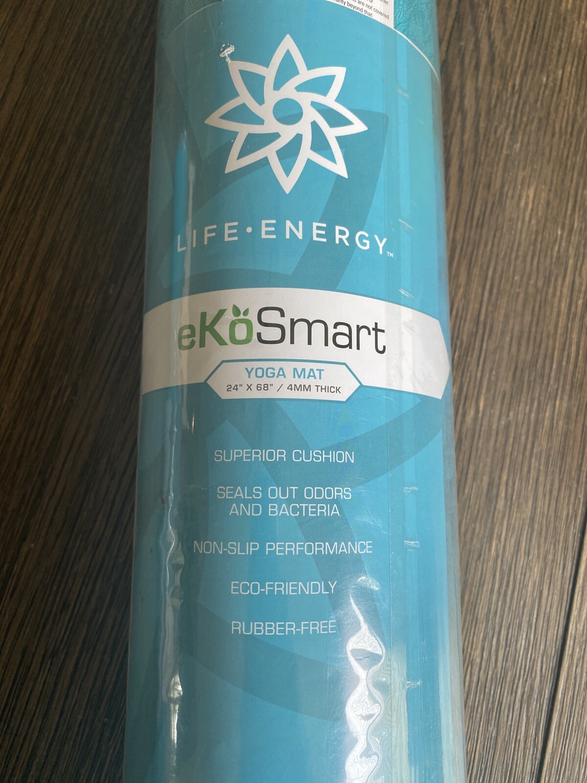 Life Energy EkoSmart Non-Slip Exercise Yoga Mat w/ Carrying Strap, 4 mm Thick