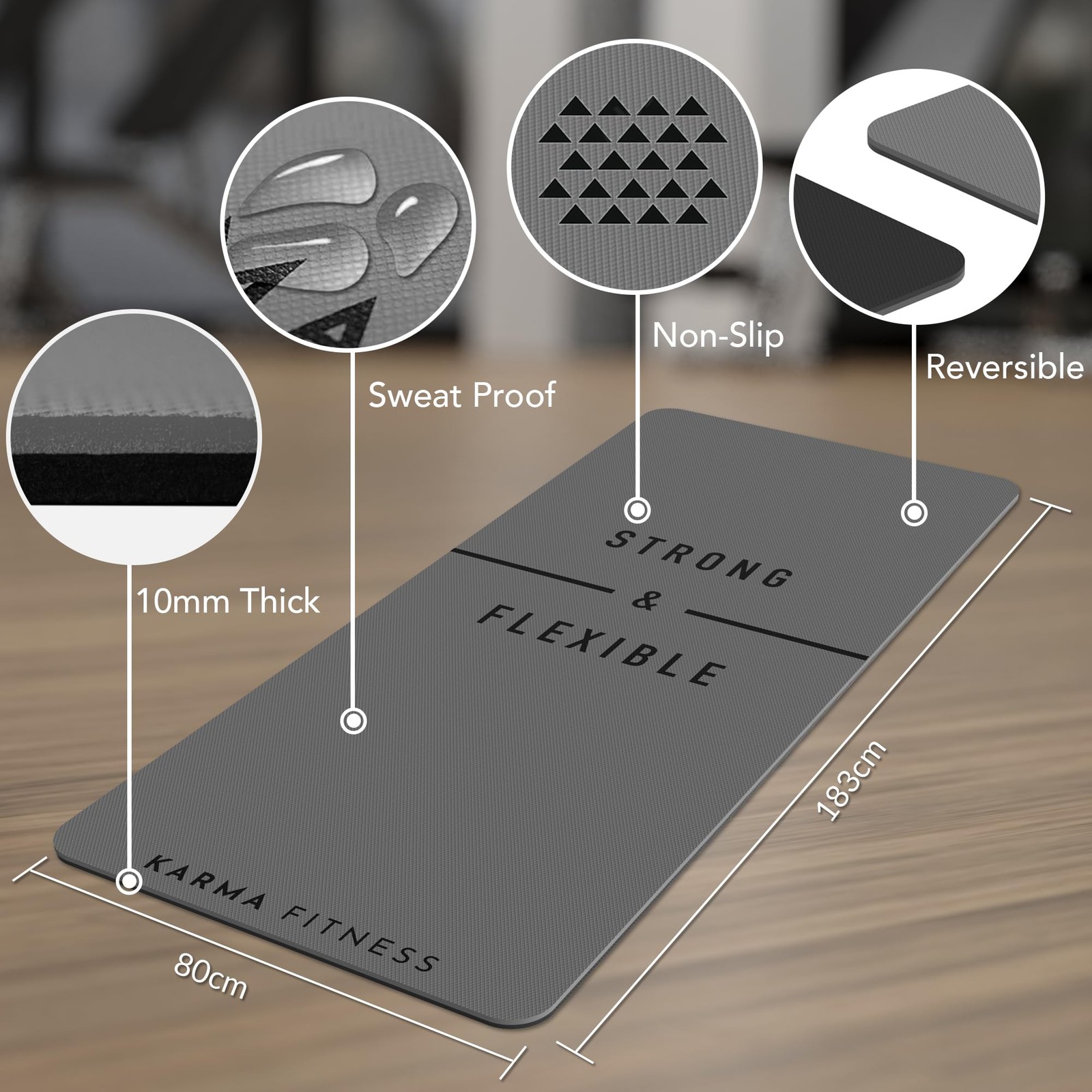 Large Exercise Mat – Extra Wide and Extra Thick Yoga Mat 183cm x 80cm …