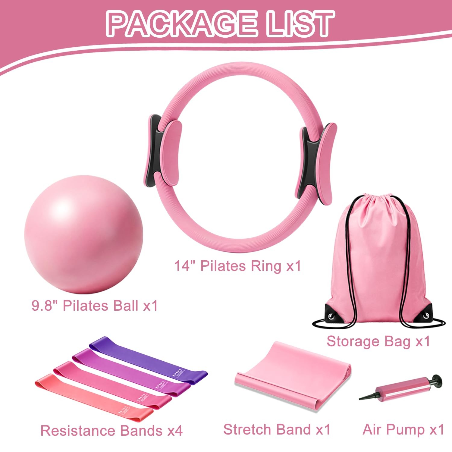 Pilates Kit for Home Workout: Pilates Ring and Ball Set for Women with Resist…