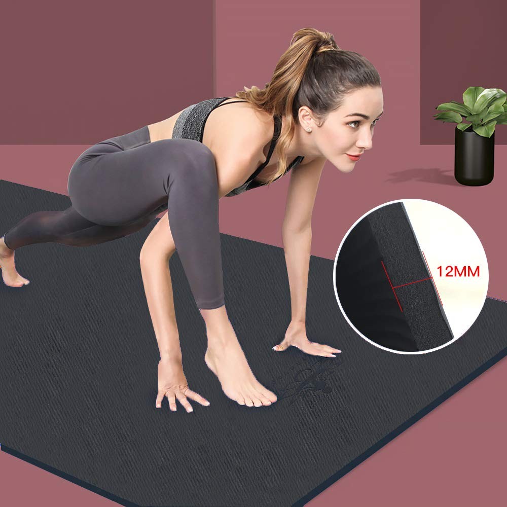 Hatha Yoga Extra Thick TPE Yoga Mat – 72&Prime;x 32&Prime; Thickness 1/2 Inch -Eco Friend…