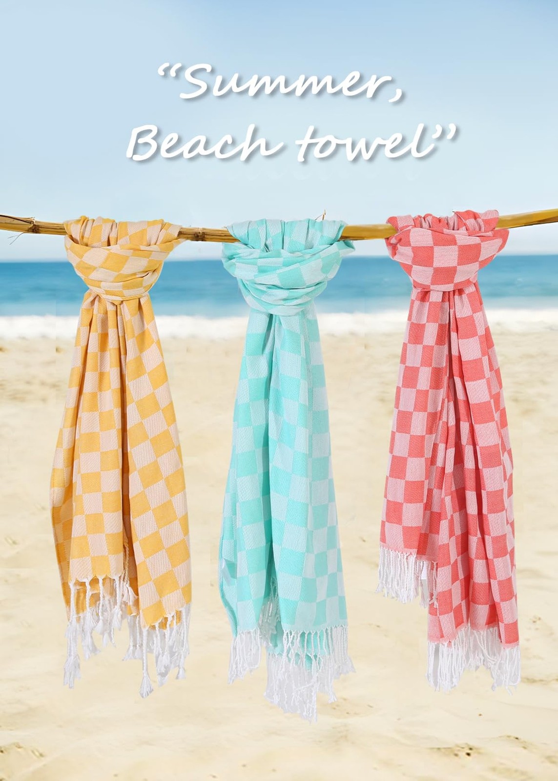 2 Packs Checkered Plaid Yoga Blanket Turkish Towel Extra Large Meditation Sup…