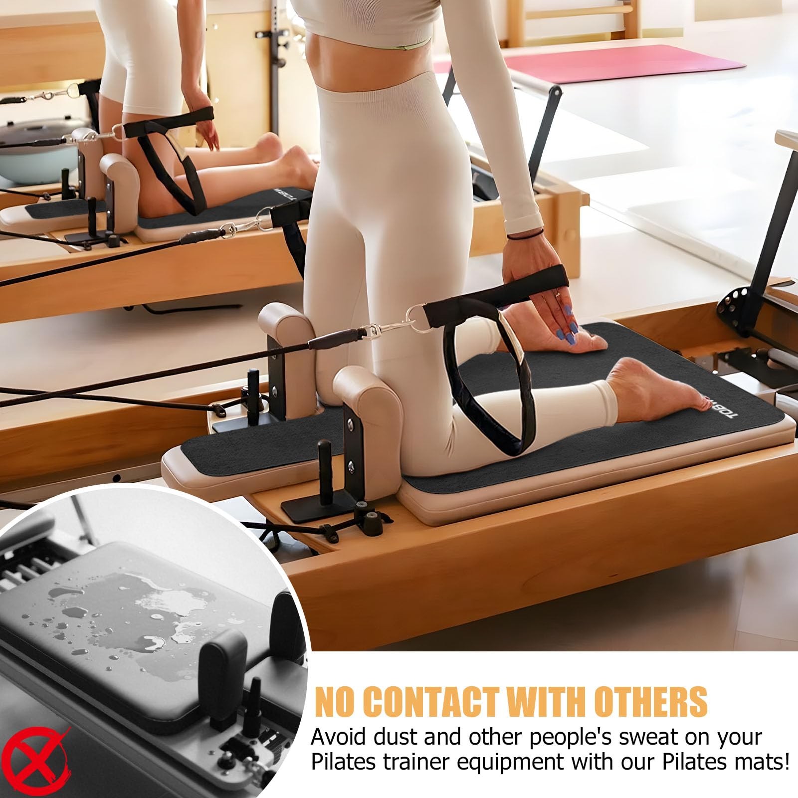 Pilates Reformer Mat Towel 39 »x24 » Non-Slip Sweat-Wicking Suede Surface