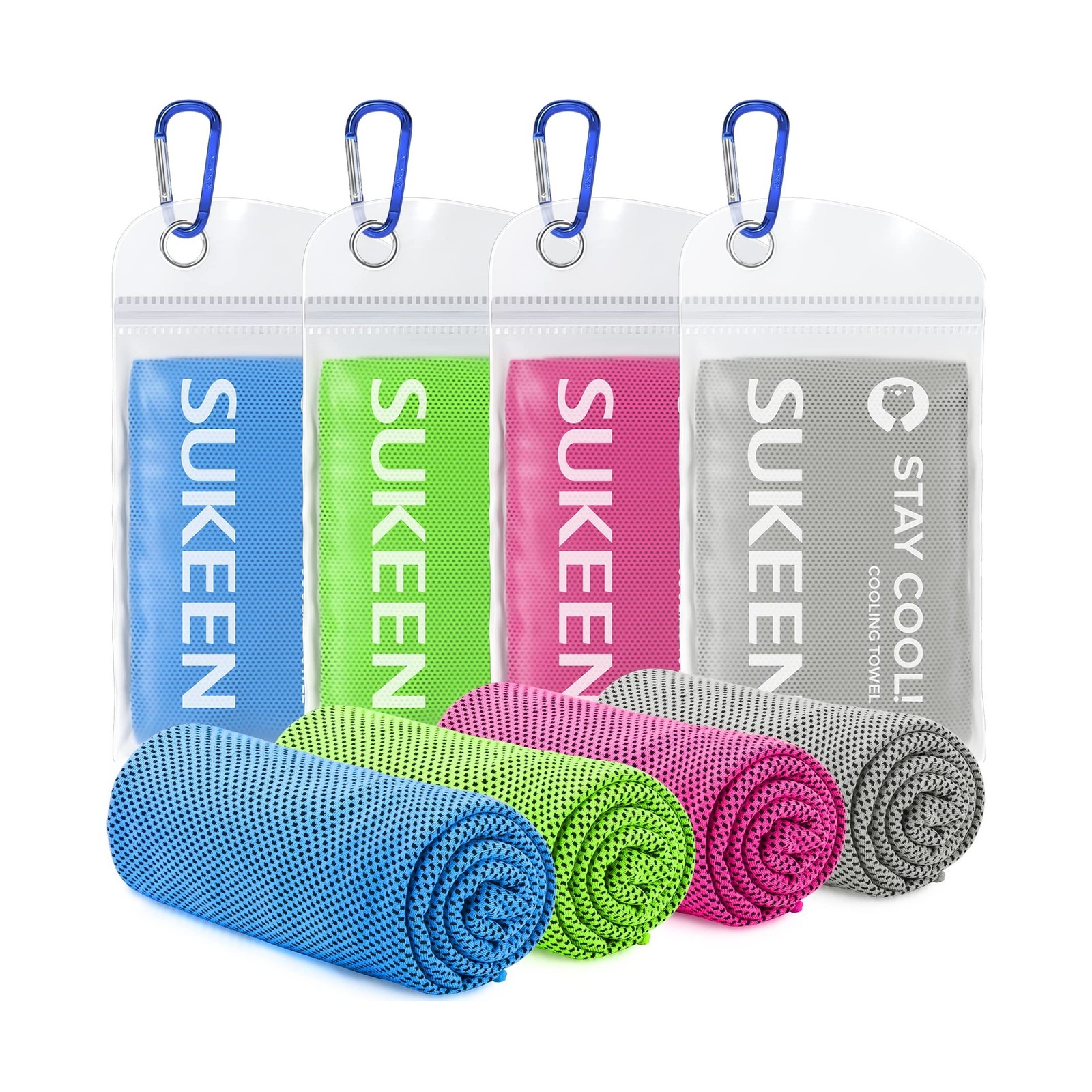 Sukeen 4 Pack Cooling Towel (40&Prime;x12&Prime;), Soft Breathable Chilly Microfiber Towe…