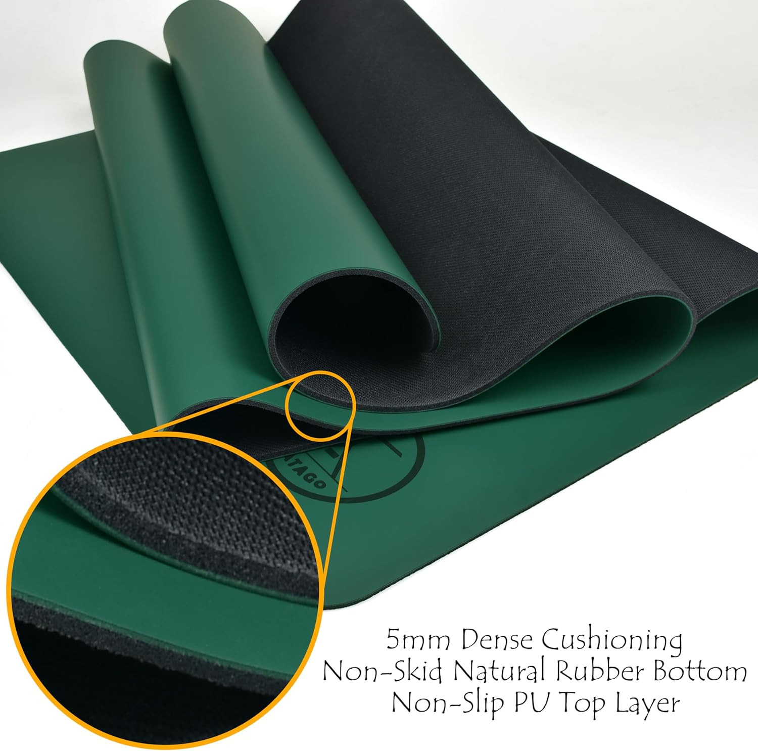 Non-Slip Hot Yoga Mat with Strap – Professional Natural Rubber for Home Workouts