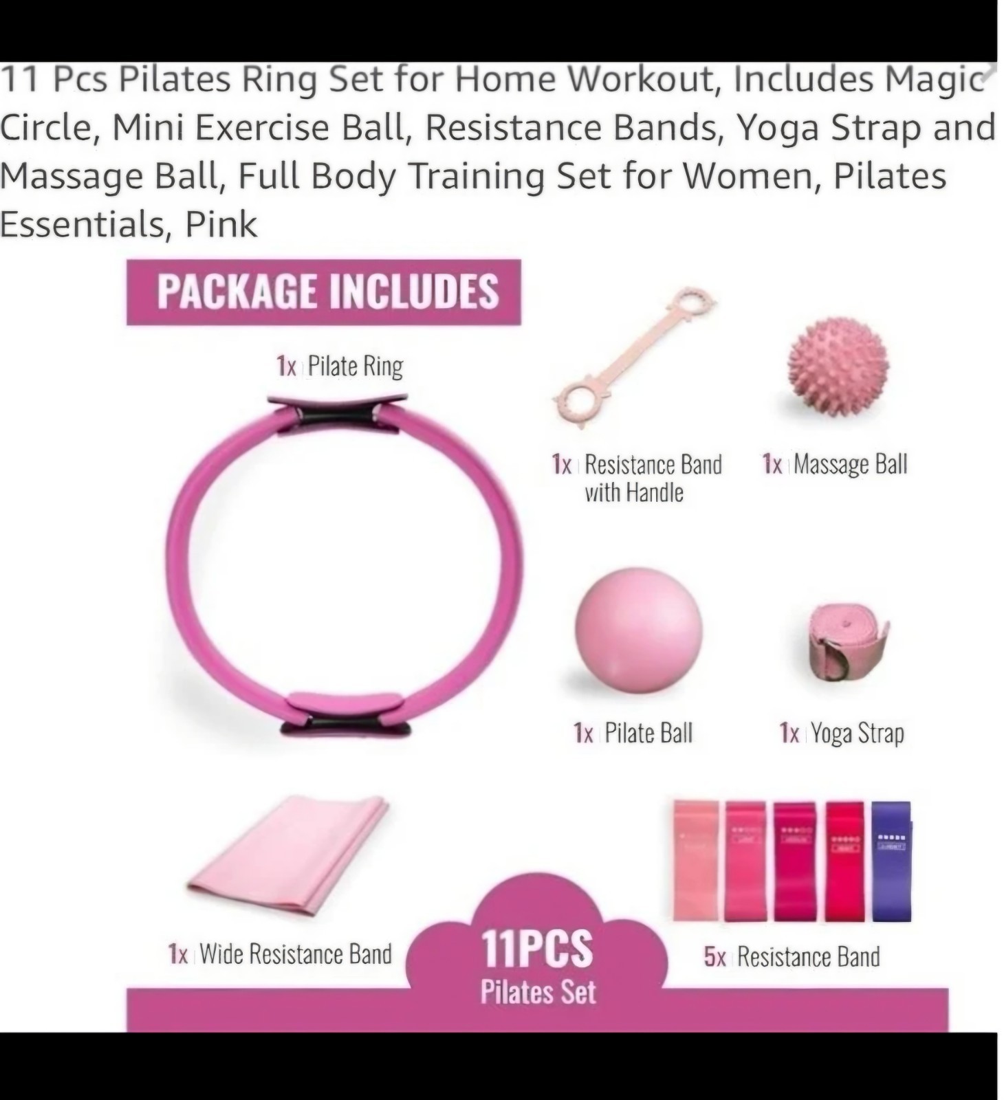 11 Pcs Pilates Ring Set for Women Yoga Home Equipment Accessories Pilates Ring