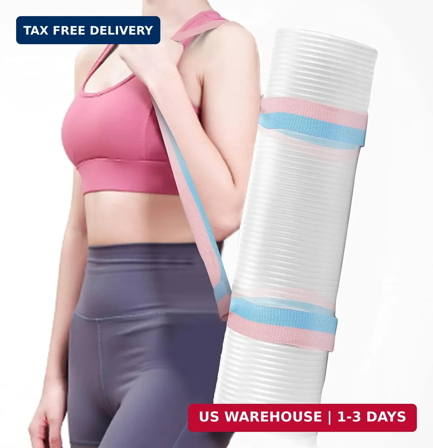 2 Packs Yoga Mat Strap for Carrying, Yoga Mat Carrier, Adjustable Yoga Mat Sling