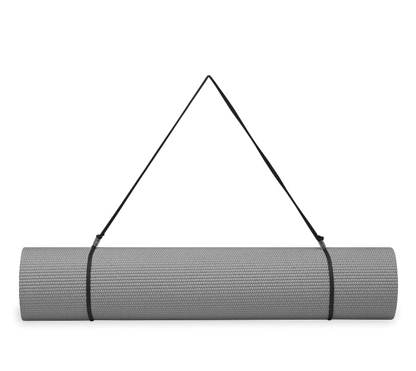 Premium Yoga Mat with Yoga Mat Carrier Sling, GREY, 72&Prime;L x 24&Prime;W x 1/4 Inch Thick
