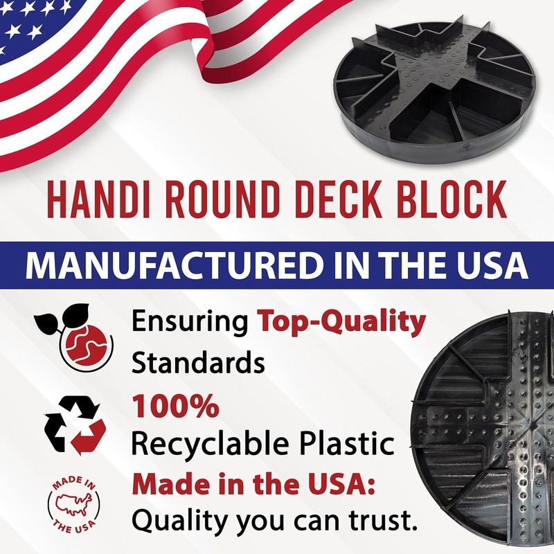 Durable Round Deck Support Blocks Heavy Load Capacity Eco-Friendly Foundation US