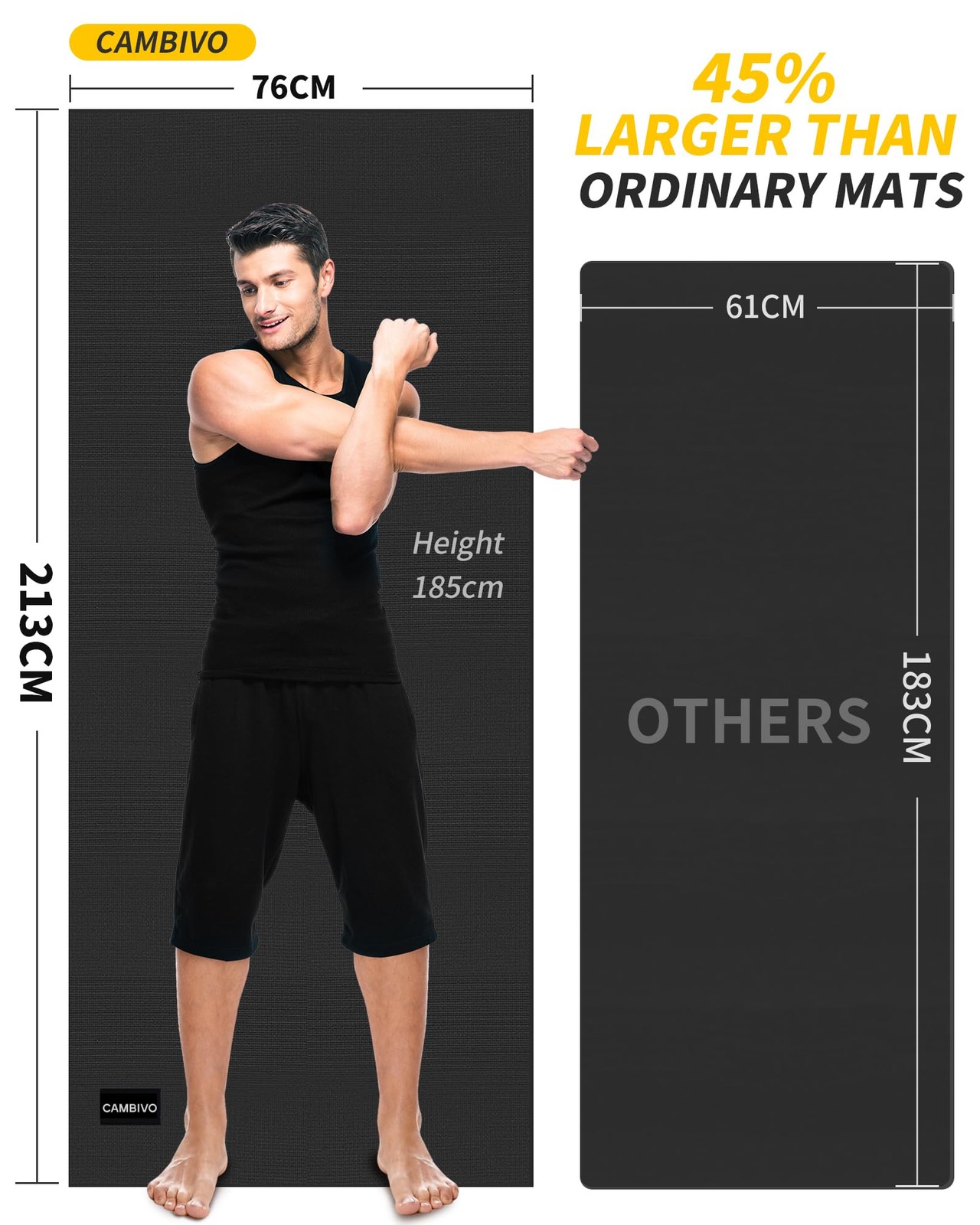Yoga Mat for Women and Men, Extra Long and Wide Exercise Mat(84&Prime; x 30&Prime; x 1/4 …