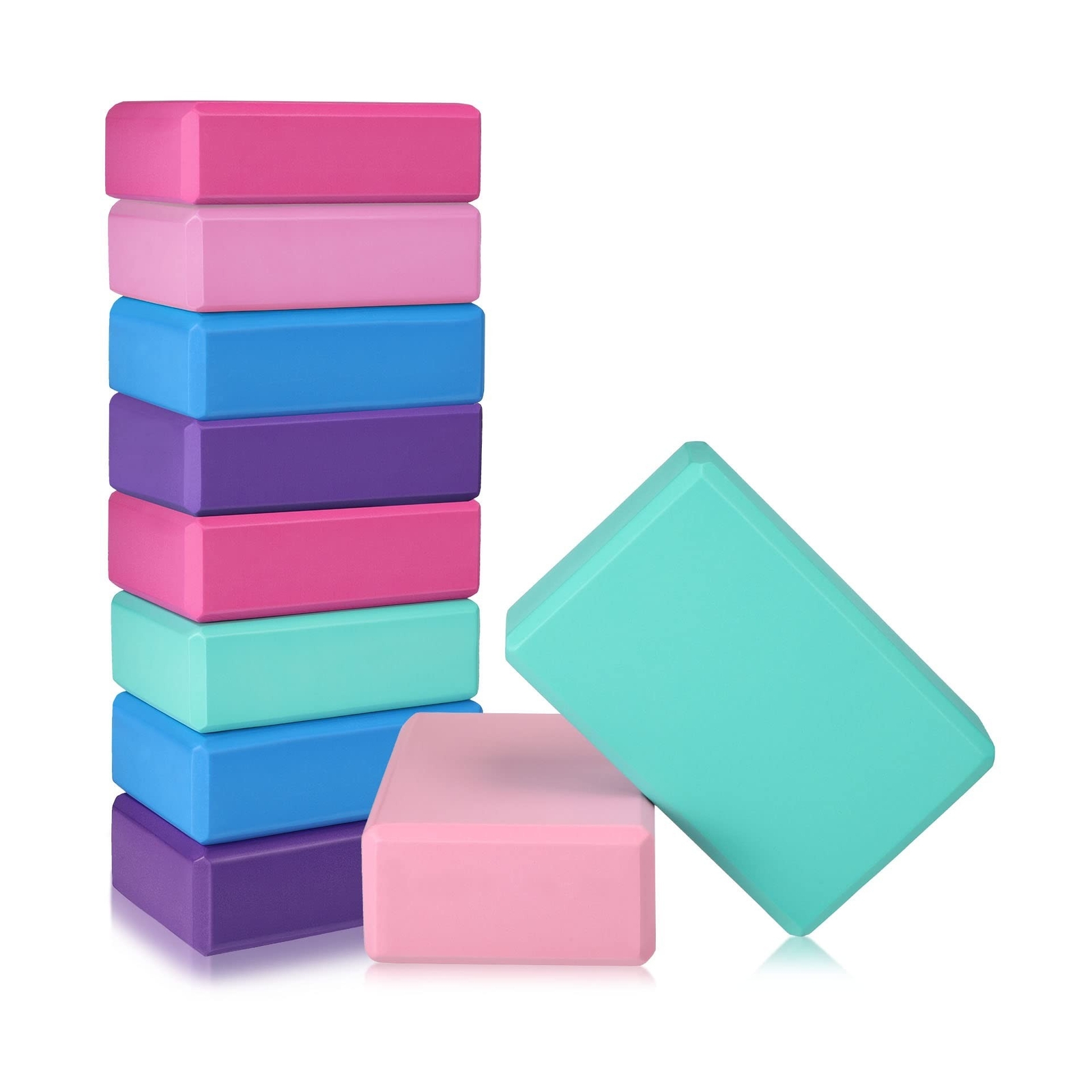 10 Pcs Yoga Blocks Bulk EVA Foam Blocks High Density Foam Brick Yoga Accessor…