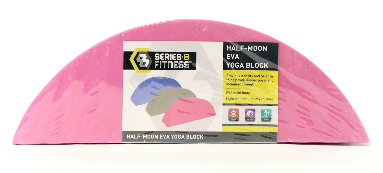 Half-Moon Yoga Block Series 8 Fitness New, Factory Sealed-Pink, Blue or Gray NEW