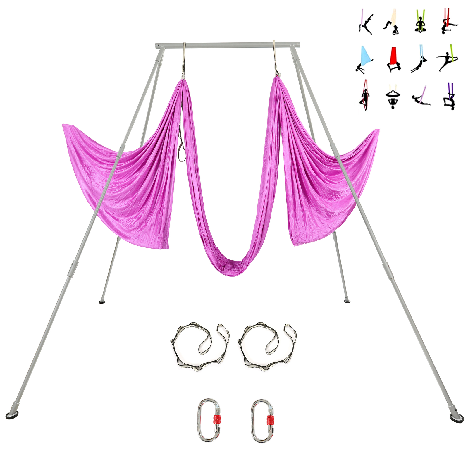 Yoga Aerial Stand Yoga Swing Frame Hammock Bracket w/ 20ft Aerial Silk