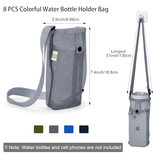 Water Bottle Sling Holder with Adjustable Strap Mesh Tumbler Carrier 4 Classic