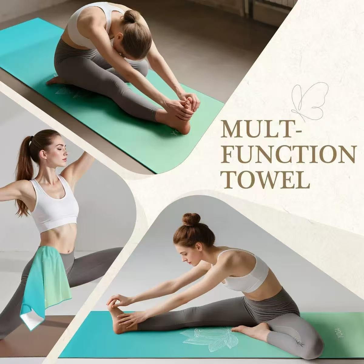 Yoga Towels, Non Slip Hot Yoga Mat Towel with Grip Dots,Super-Absorbent Soft Mic