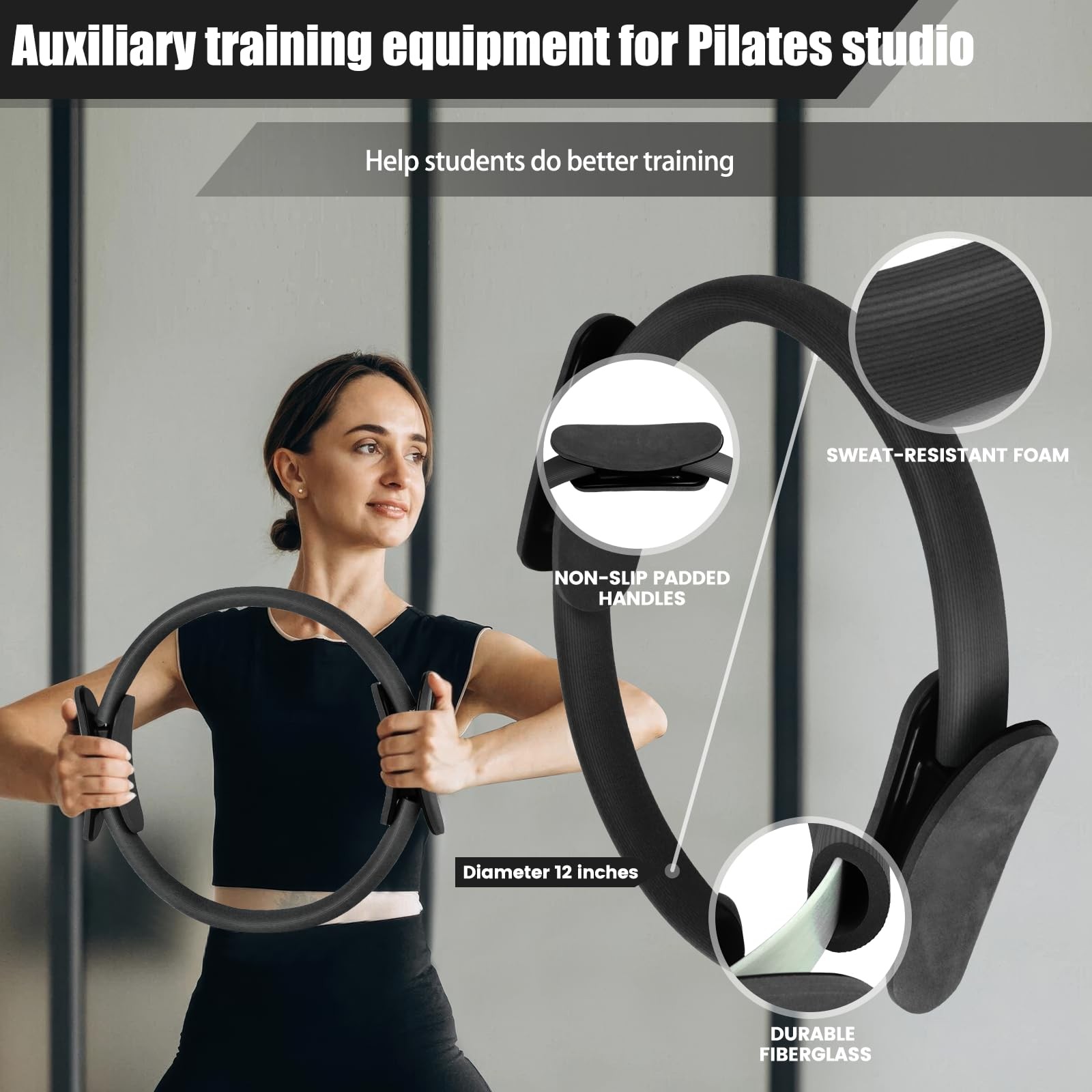 Pilates Ring and Ball Set Bulk, Pilates Equipment with 12 Inch Pilates Circle…