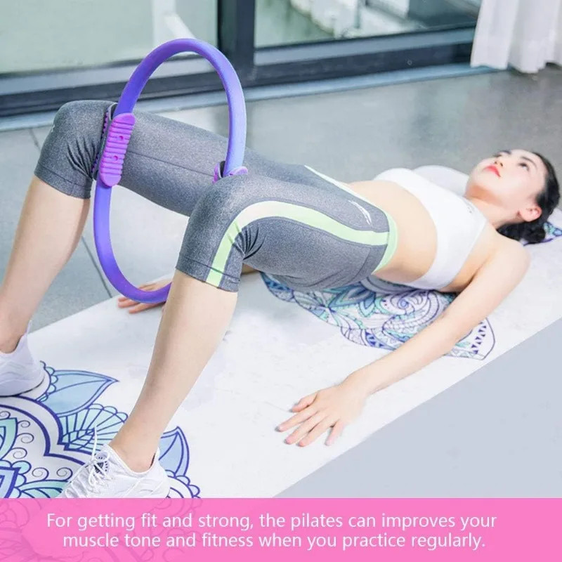 Yoga Pilates Ring Durable Non-Slip Exercise Circle Magic Exercise Circle with Du