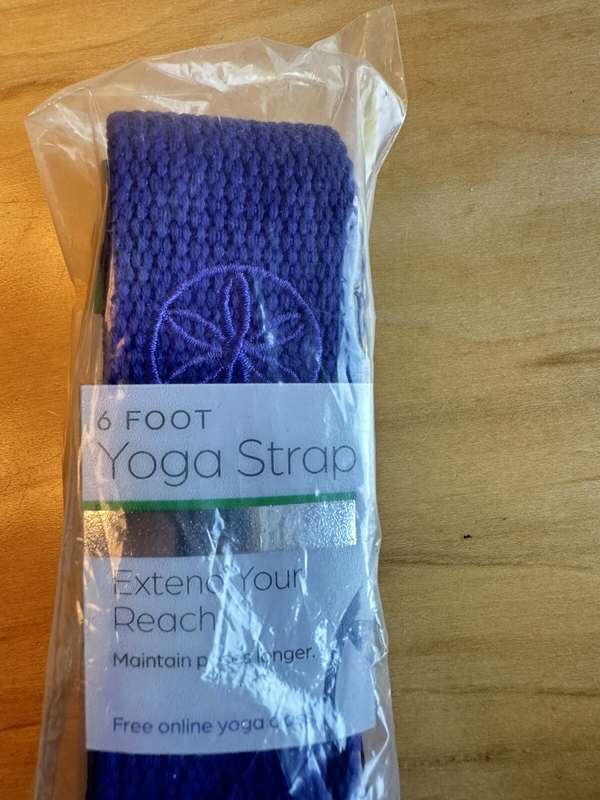 NEW GAIAM PURPLE YOGA STRAP 6FT 100% POLYESTER STRETCH FULL BODY WORKOUT Reach