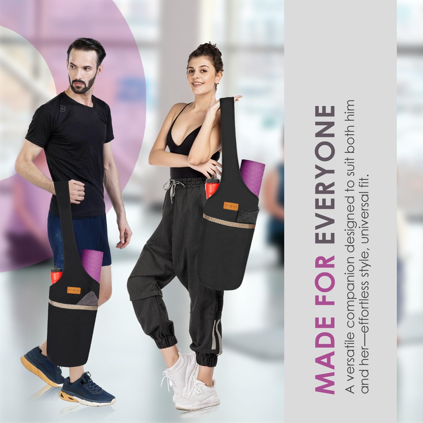 Unisex Yoga Exercise Mat Bag with Large Size Pocket Big Capacity Mat Tote Sho…