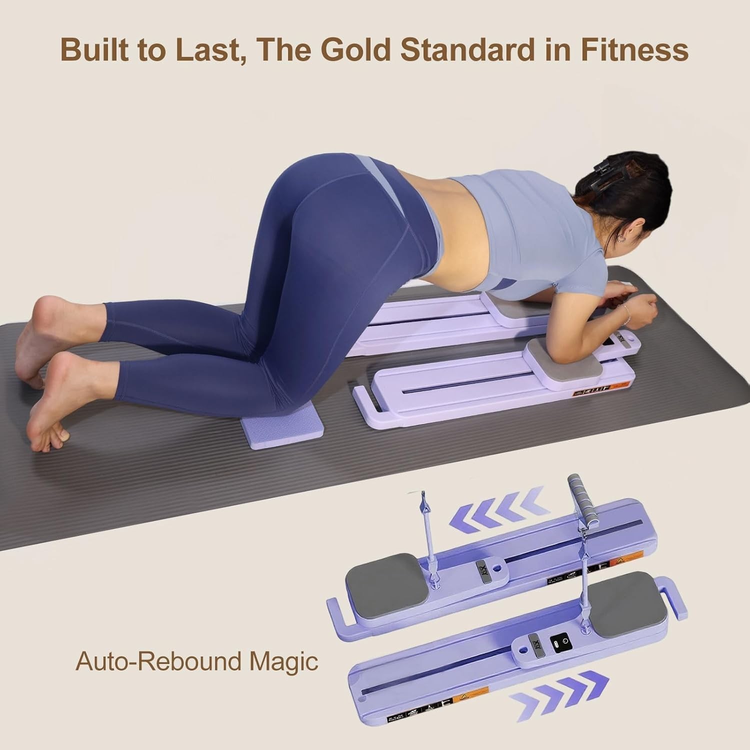 2026 Upgraded Pilates Board – Portable Foldable Pilates Reformer Set A126E