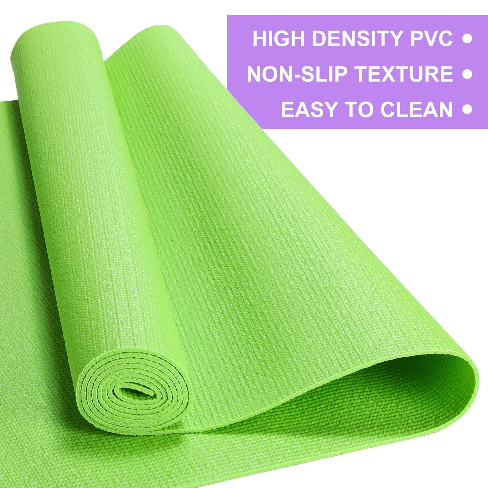 24 Pack 3 mm Thick Yoga Mat Bulk, Non Slip Exercise Workout Fitness Pad for W…