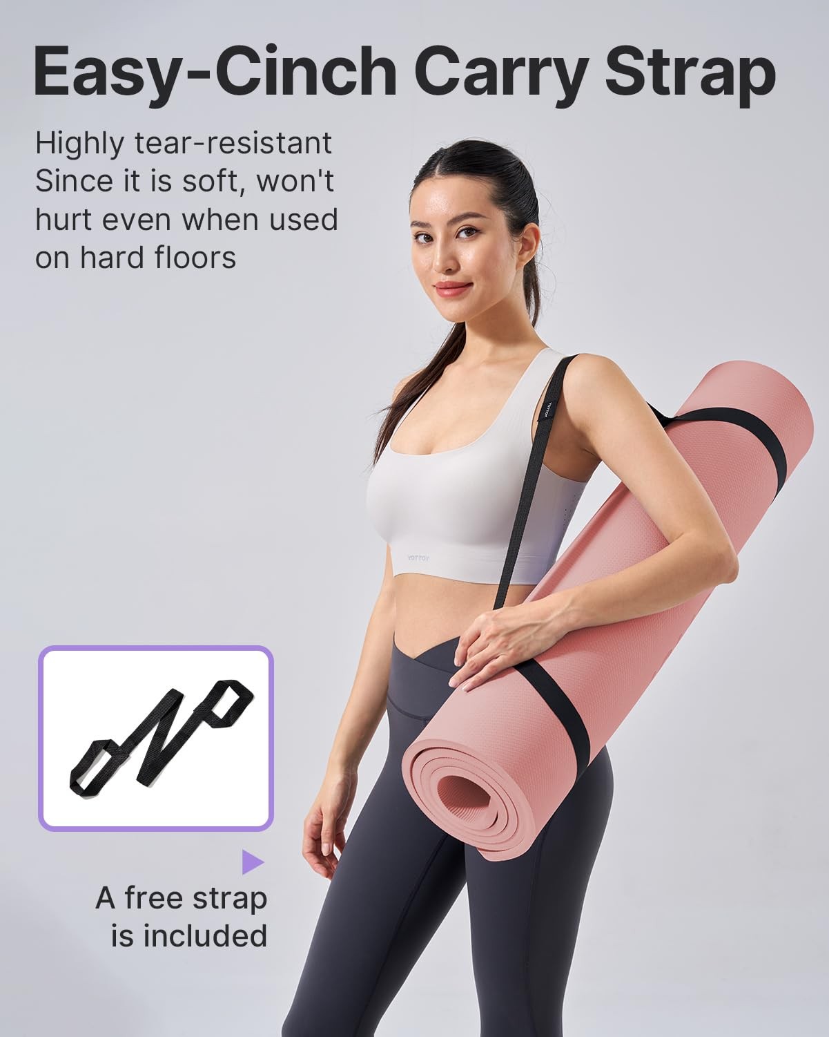 Yoga Mat，Extra Thick Yoga Mat (1/2inch),Professional TPE Exercise Mat,Non-Sli…