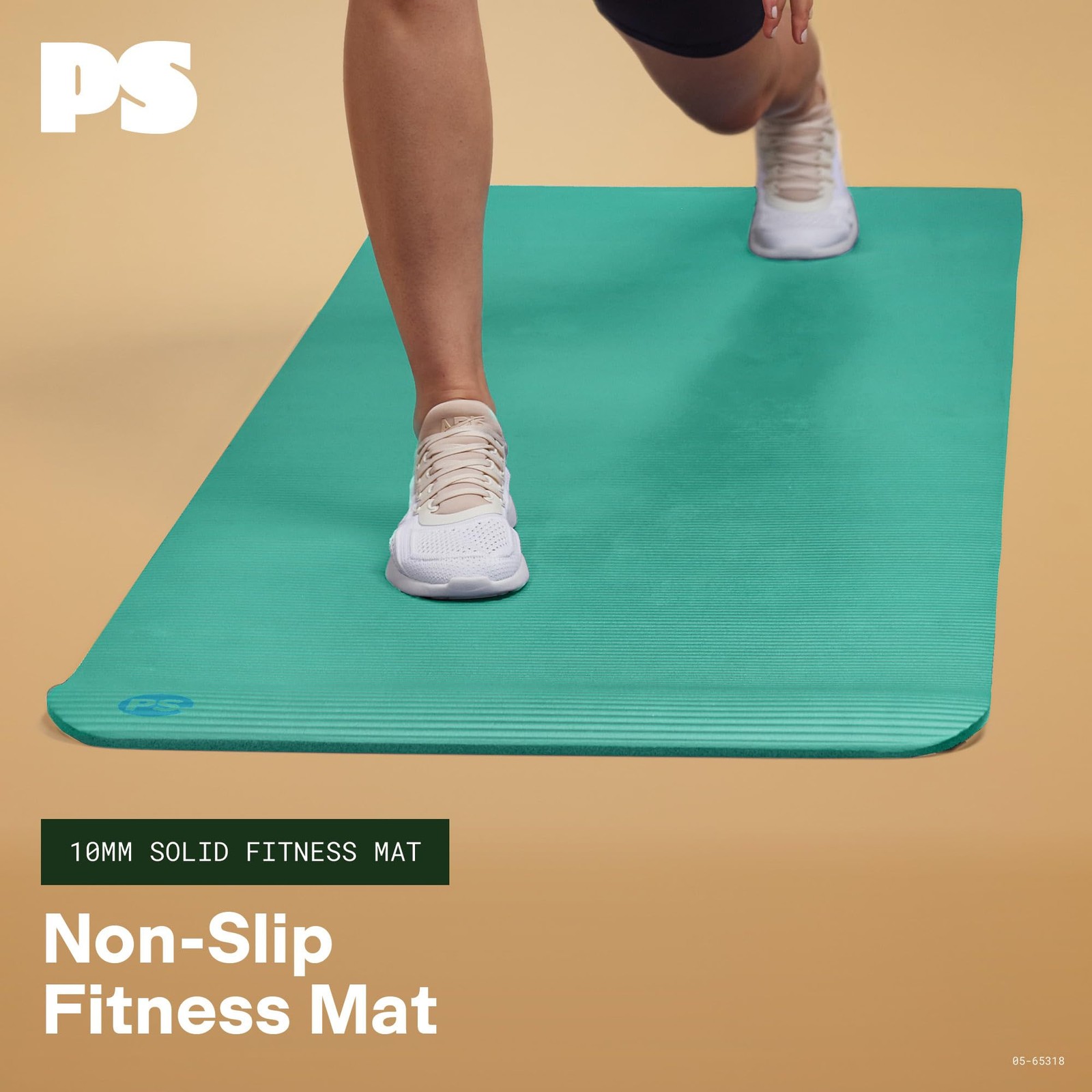 10mm Fitness Mat, 72&Prime; x 23.5&Prime; (Seafoam, Solid) with Easy Carry Strap, Extra-T…