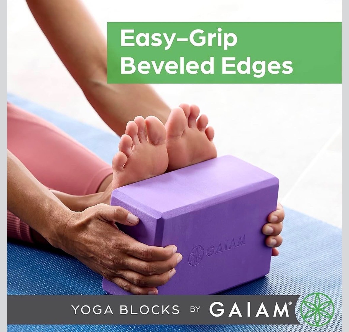 Gaiam Foam Yoga Block – Supportive Foam Soft Non-Slip Surface Tags Gray