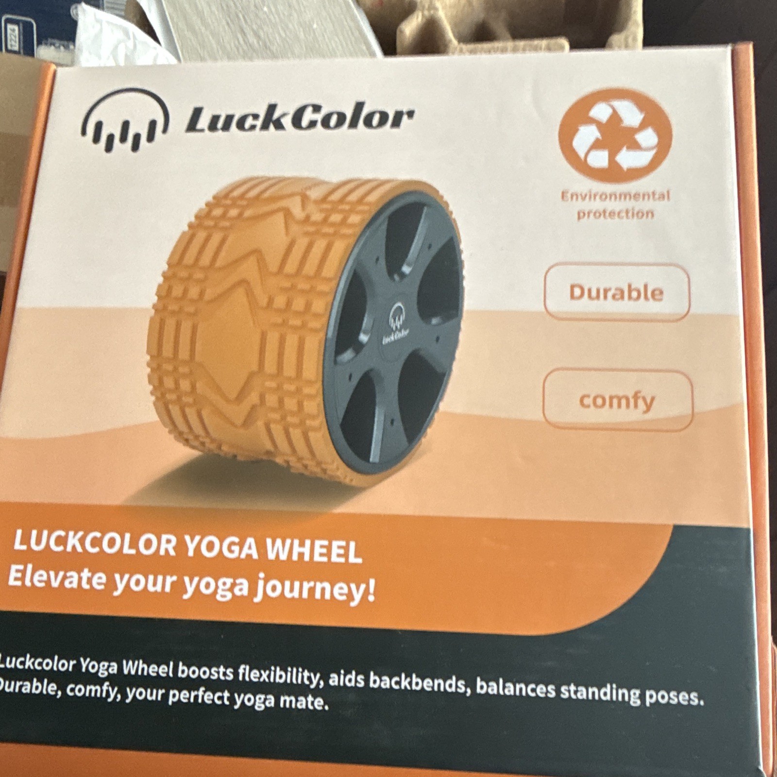 LuckColor Yoga Wheel Durable for Yoga, Manual_EN Included, Unisex Adults