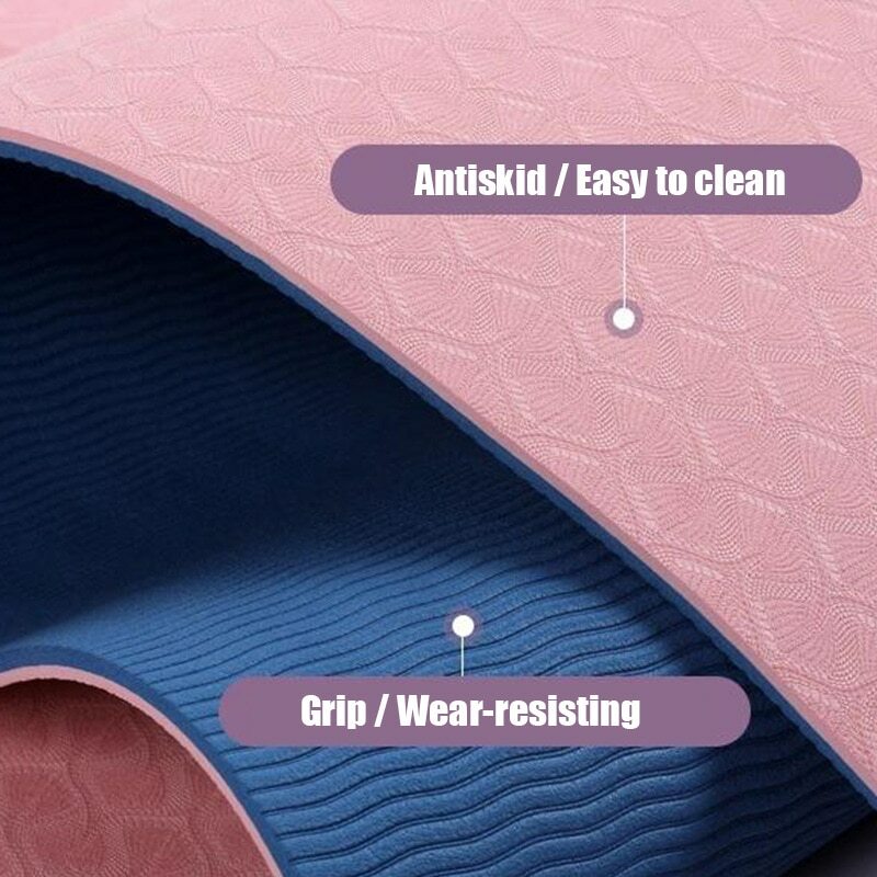TPE Yoga Mat New 6mm Beginner Non-slip Mat Yoga Sports Exercise Home Fitness Gym