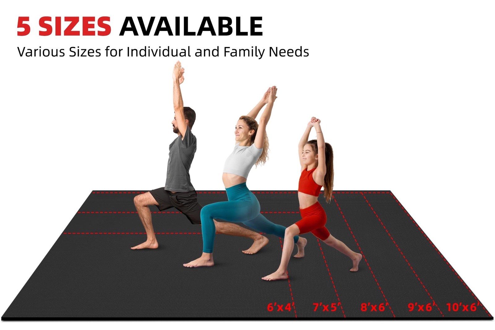Extra Large Yoga Mat, 10&rsquo;x6&rsquo;/9&rsquo;x6&rsquo;/8&rsquo;x6&rsquo;/7&rsquo;x5&rsquo;/6&rsquo;x4&prime; (8MM/10MM) Wide Workout …