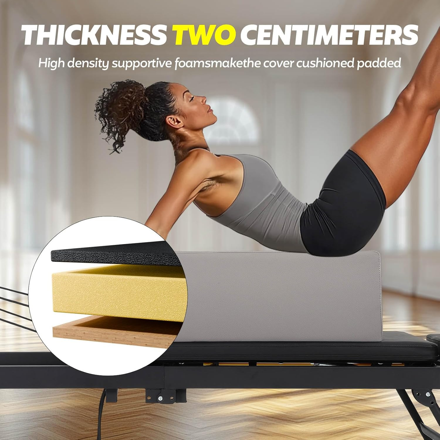 Portable Pilates Reformer Sitting Box, Non-Slip Pilates Sit Boxs for Home Workou