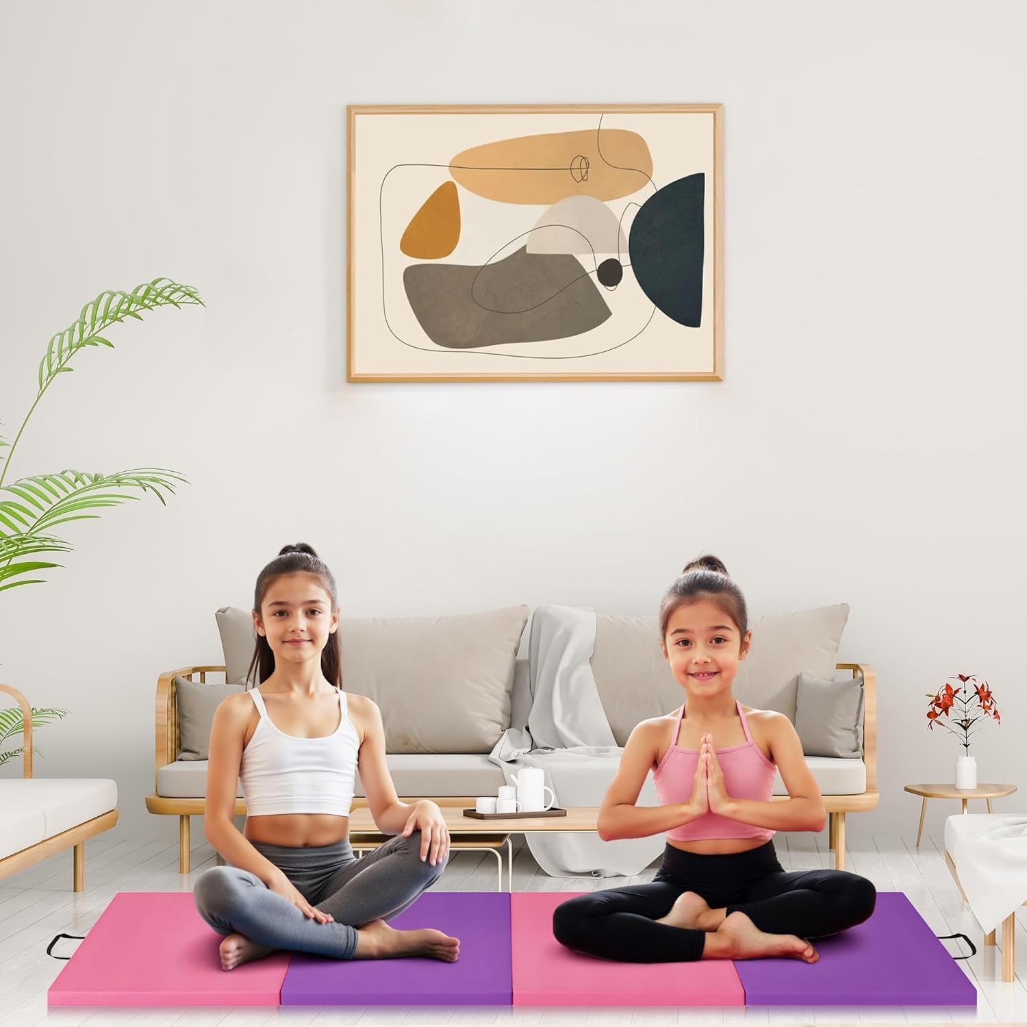 Folding Gymnastics 4 Panels 2&Prime; Thick High-density Epe Foam Pu Leather Mat