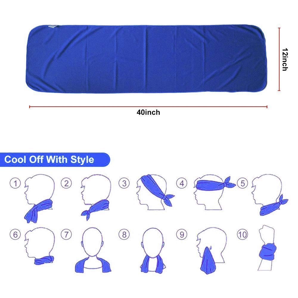Sukeen [4 Pack Cooling 40&Prime; x 12&Prime;, Light Blue/Light Grey/Dark Blue/Dark Grey