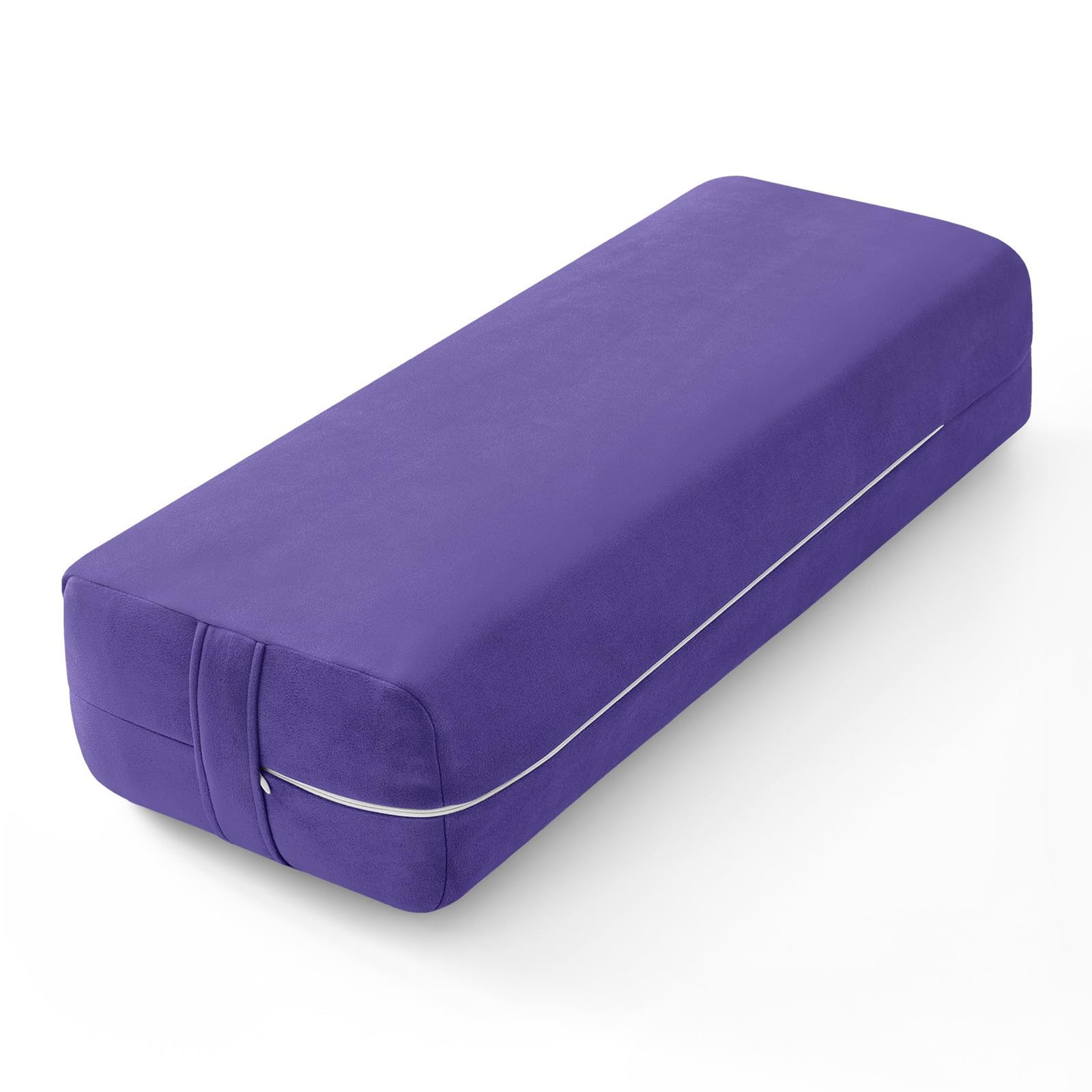Wellsin Rectangular Yoga Bolster – Meditation Pillow with Washable Suede Cover,
