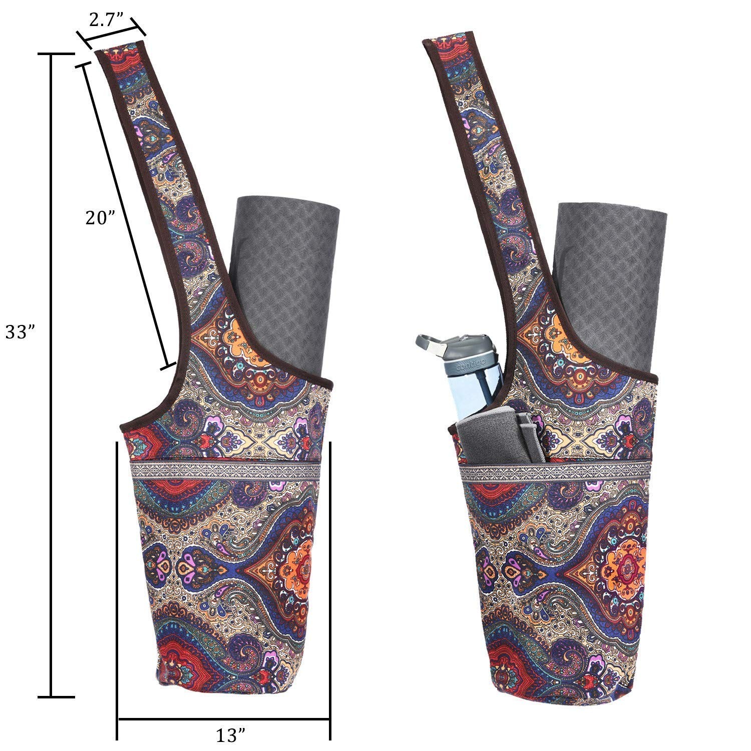 Entiforry Yoga Mat Bag with Large Size Pocket and Zipper Pocket, Yoga Mat Str…