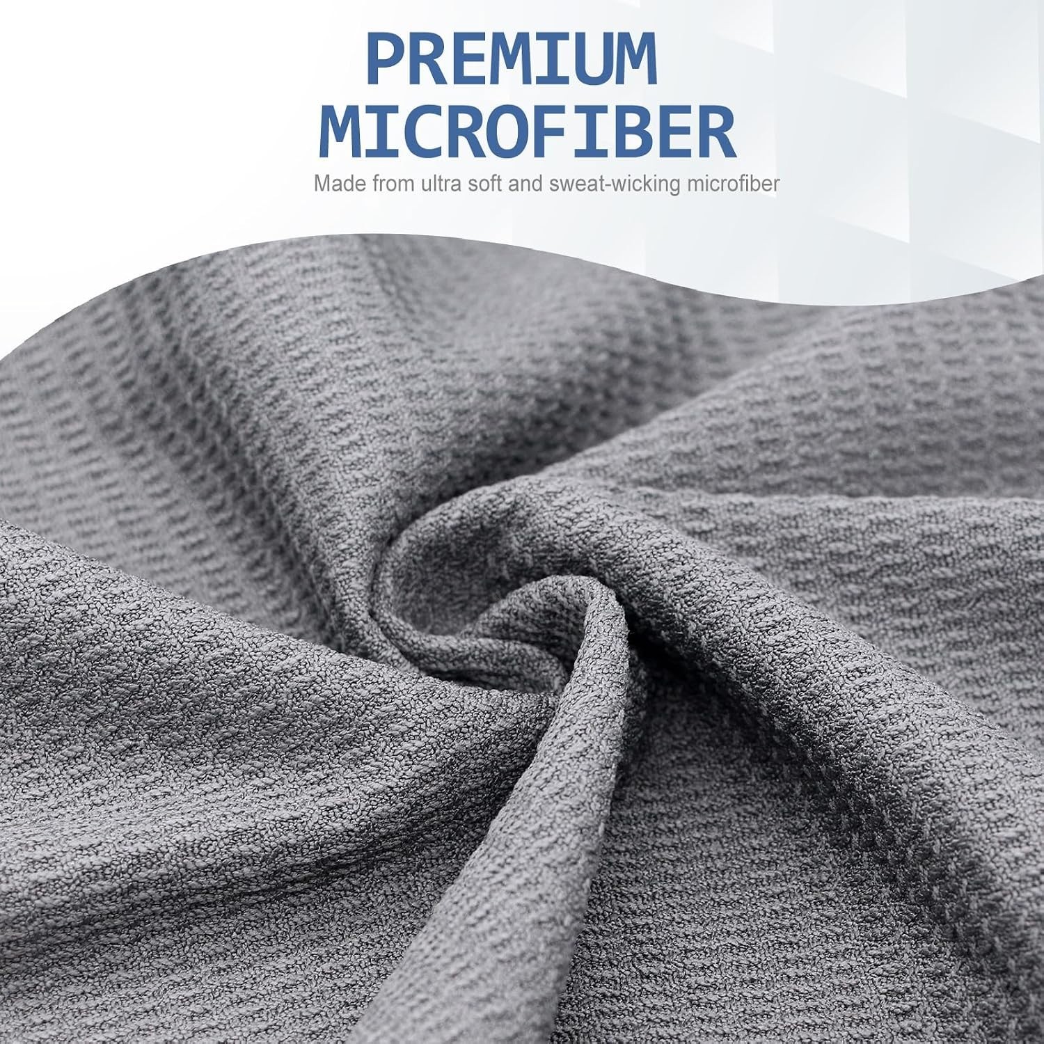 Elegant Non-Slip Yoga Towel 72”x24” – Microfiber with Superior Grip Dots in Grey