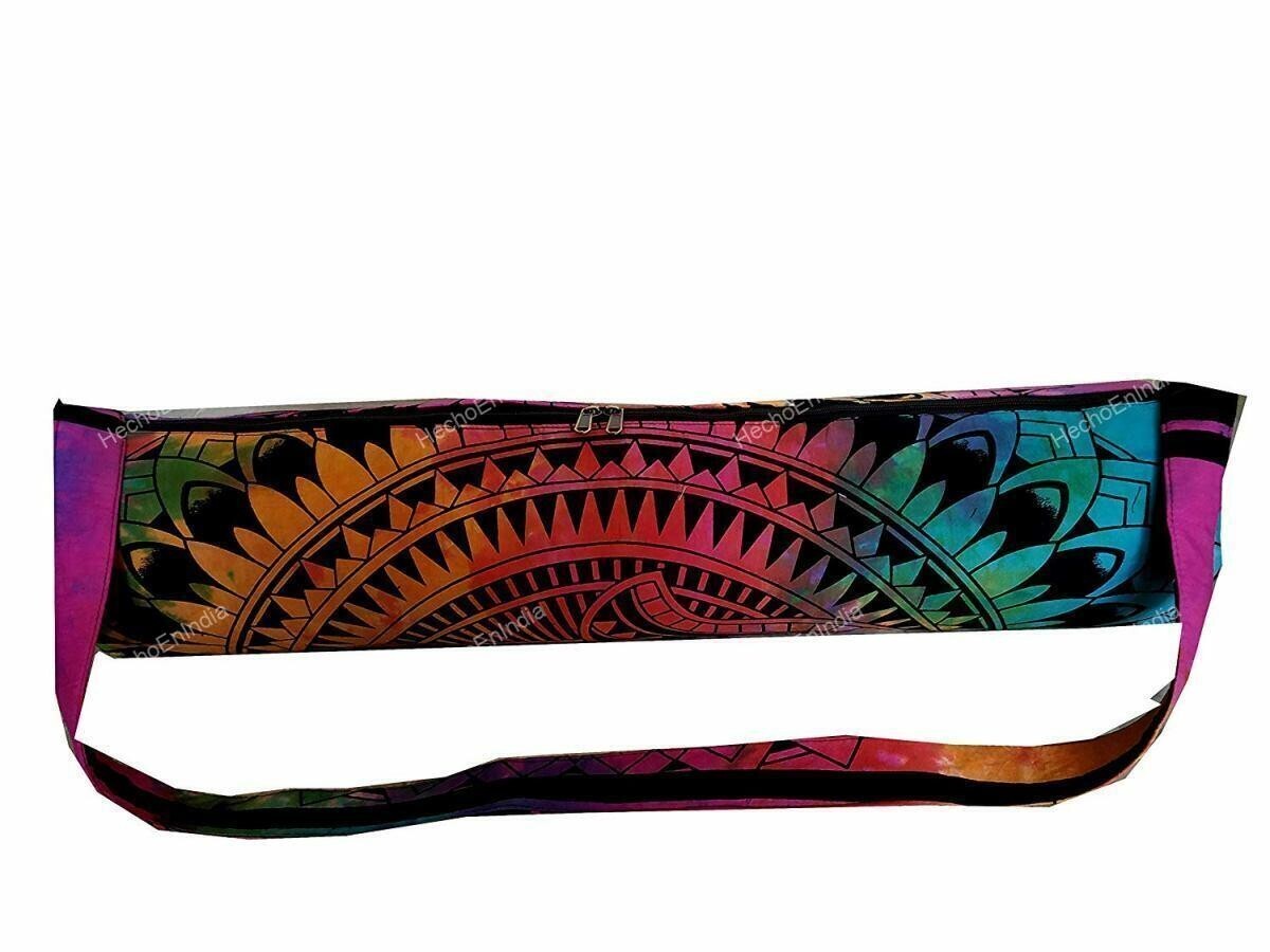 Multi Color Handmade Mandala Tie Dye Indian Large Yoga Mat Carrier Bag Gym Bag