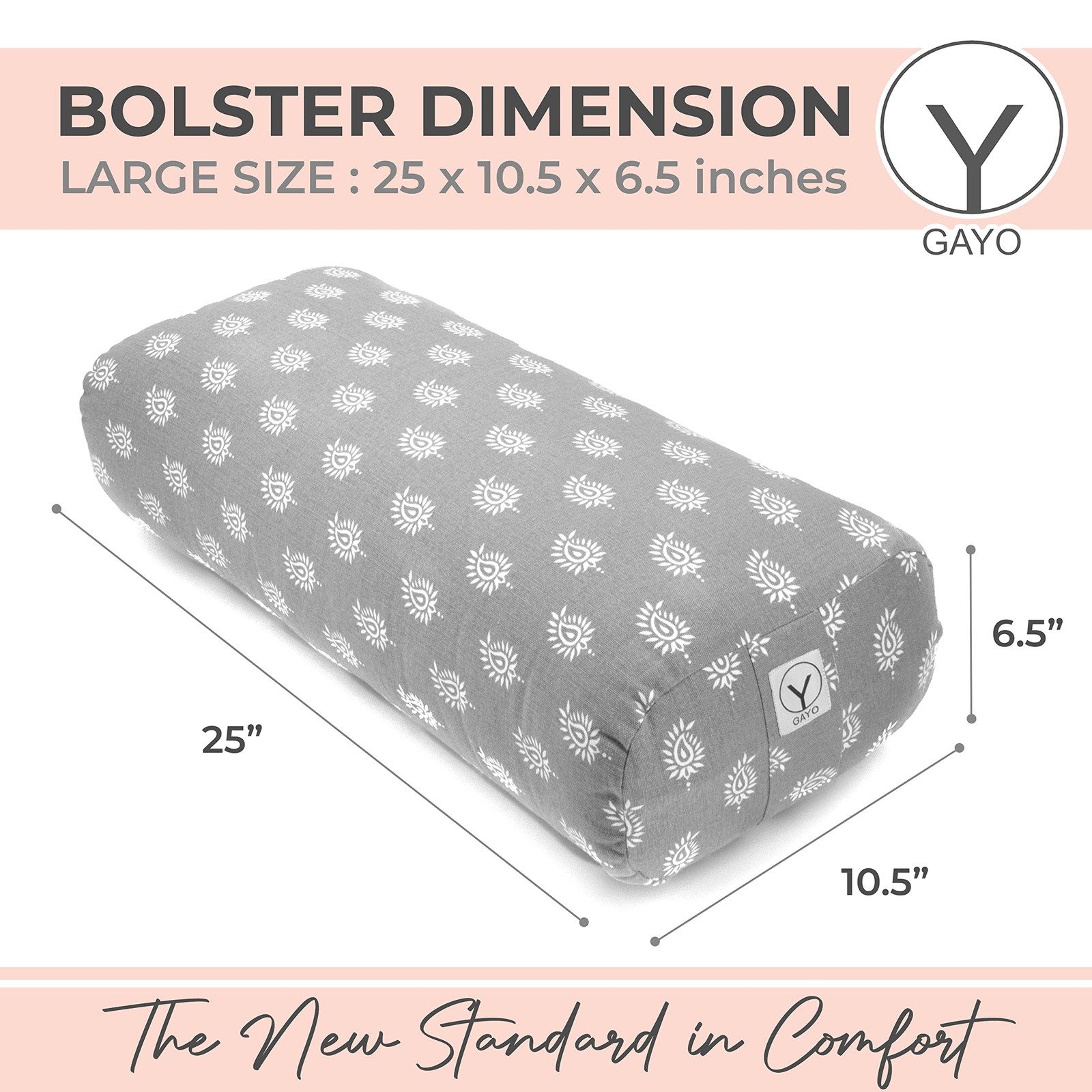Bolster for Restorative Yoga – Made with 100% Cotton, Pillow Set Includes Ext…