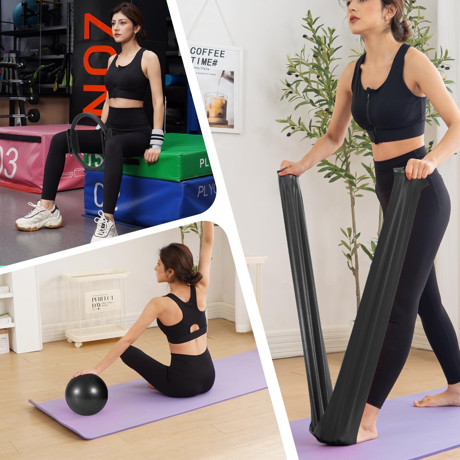Pilates Ring, Pilates Ring Circle and Ball Set, 12 Inch Magic Circle Pilates …