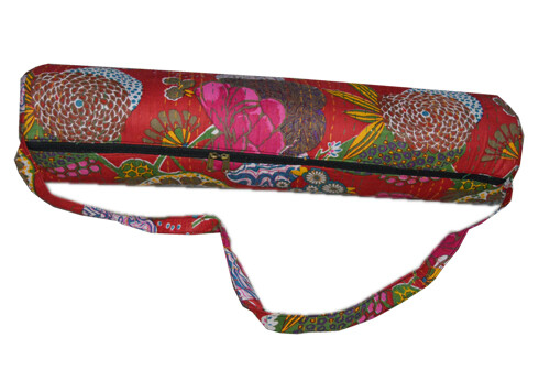 Indian Bohemian Gym Exercise Sport Cotton Unisex Cross Body Boho Kantha Yoga Bag