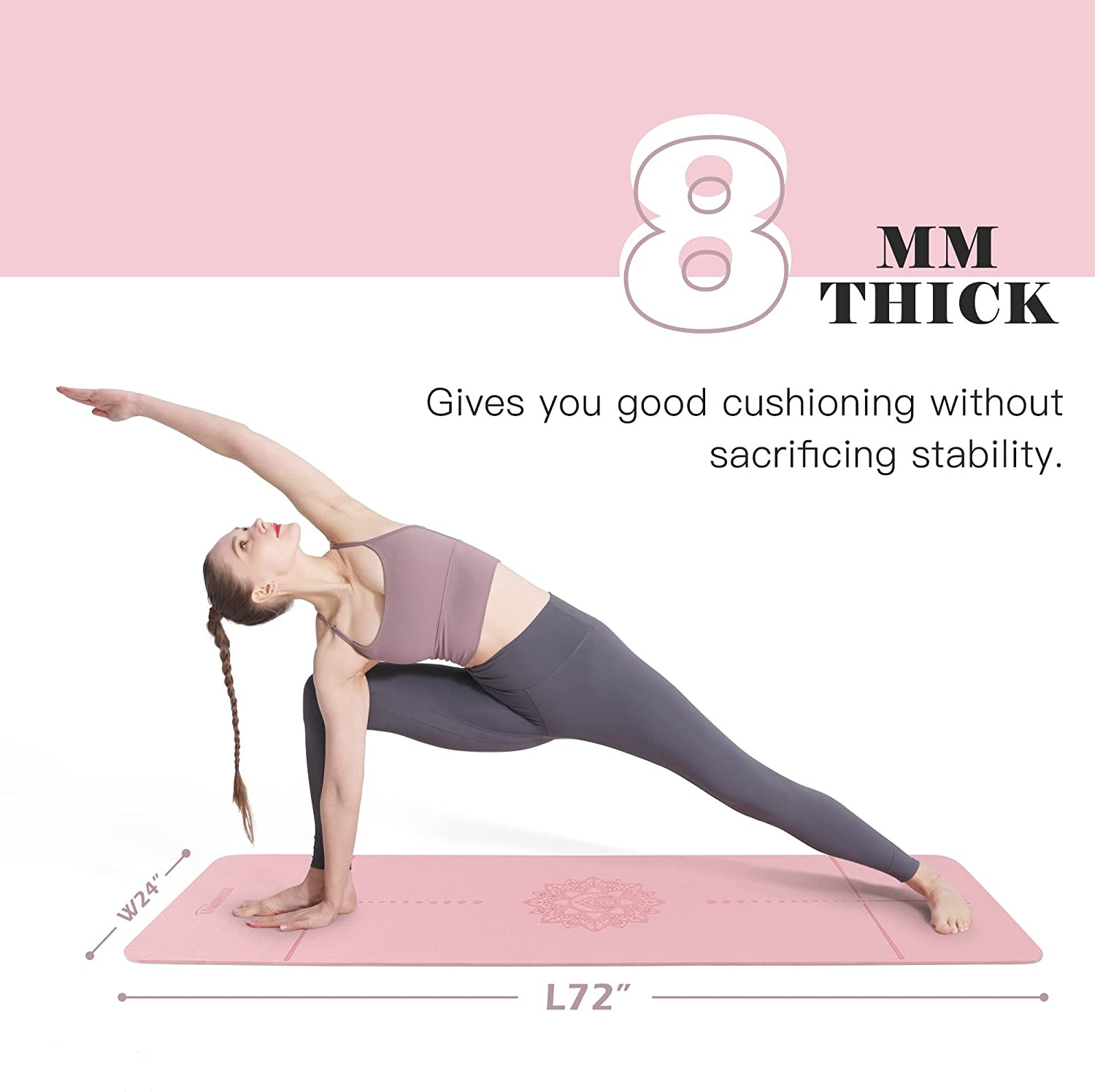 Yoga Mat Extra Thick 1/3 » & 2/5&Prime; Non Slip Yoga Mats for Women Eco Friendly TPE