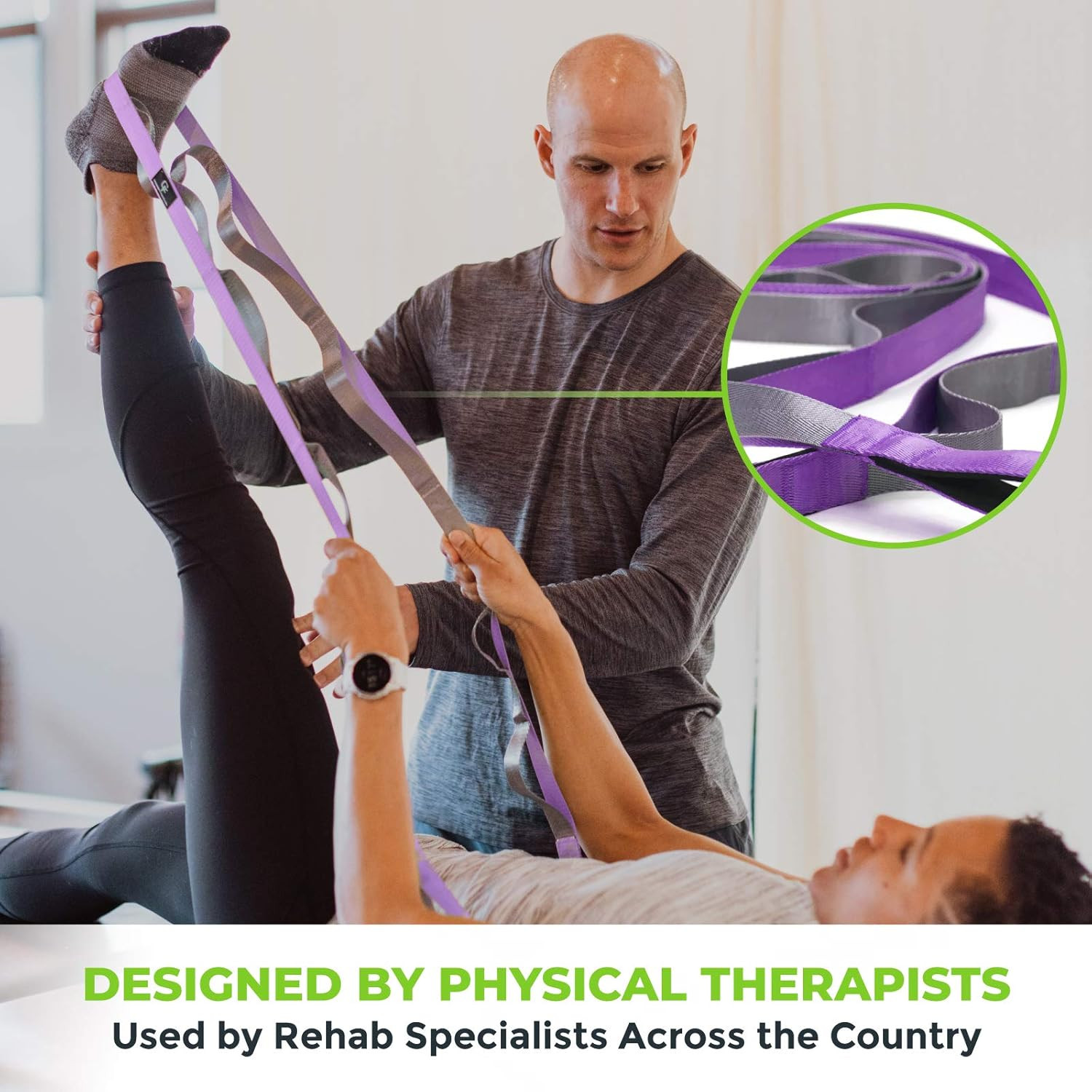 Stretching Strap for Physical Therapy, 12 Multi-Loop Stretch