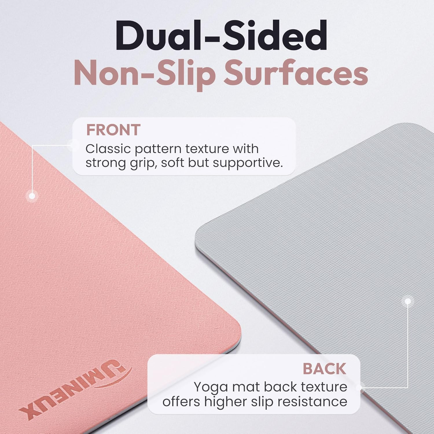 UMINEUX Extra Thick Yoga Mat, 1/4 & 2/5 Inch Yoga Mat Non Slip, POE Yoga Mats fo