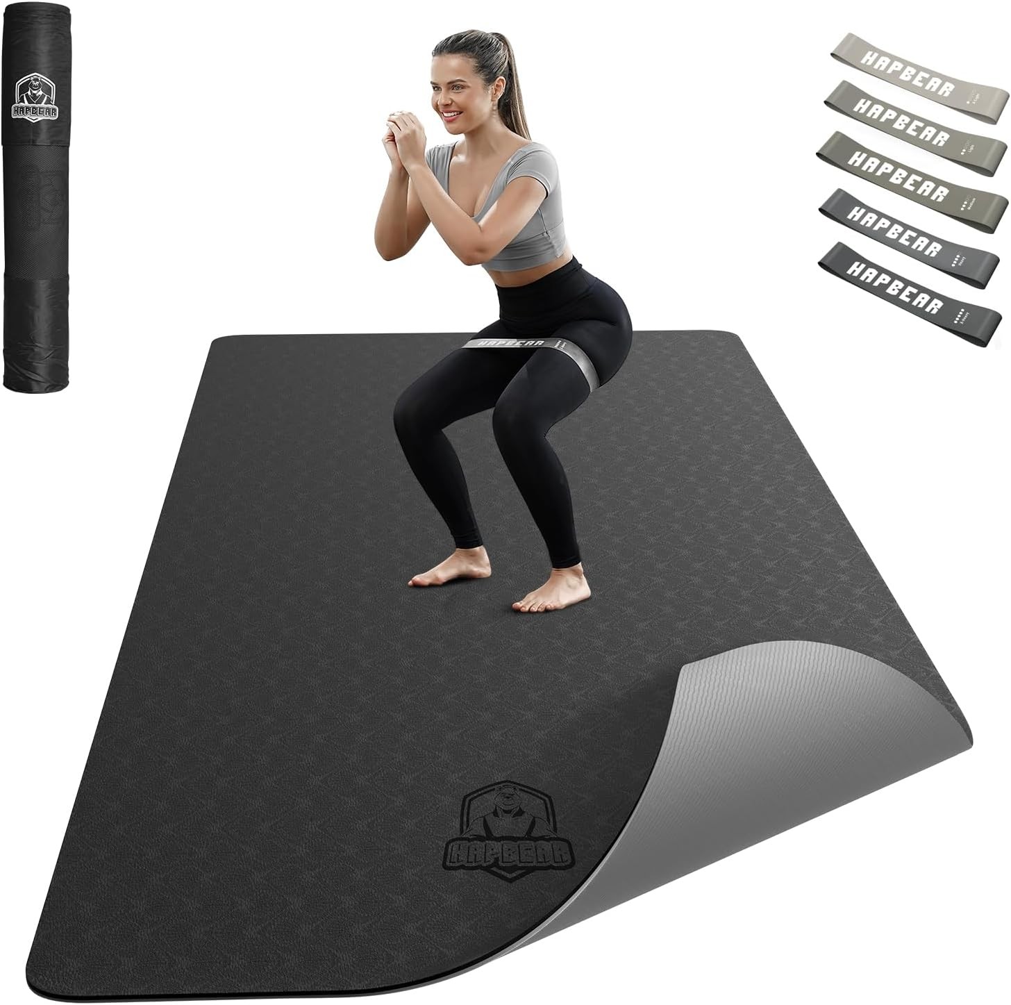 Large Yoga Mat 72&Prime;x36&Prime;x6mm 1/4 inch Extra Wide Non-Slip Exercise Mat Home