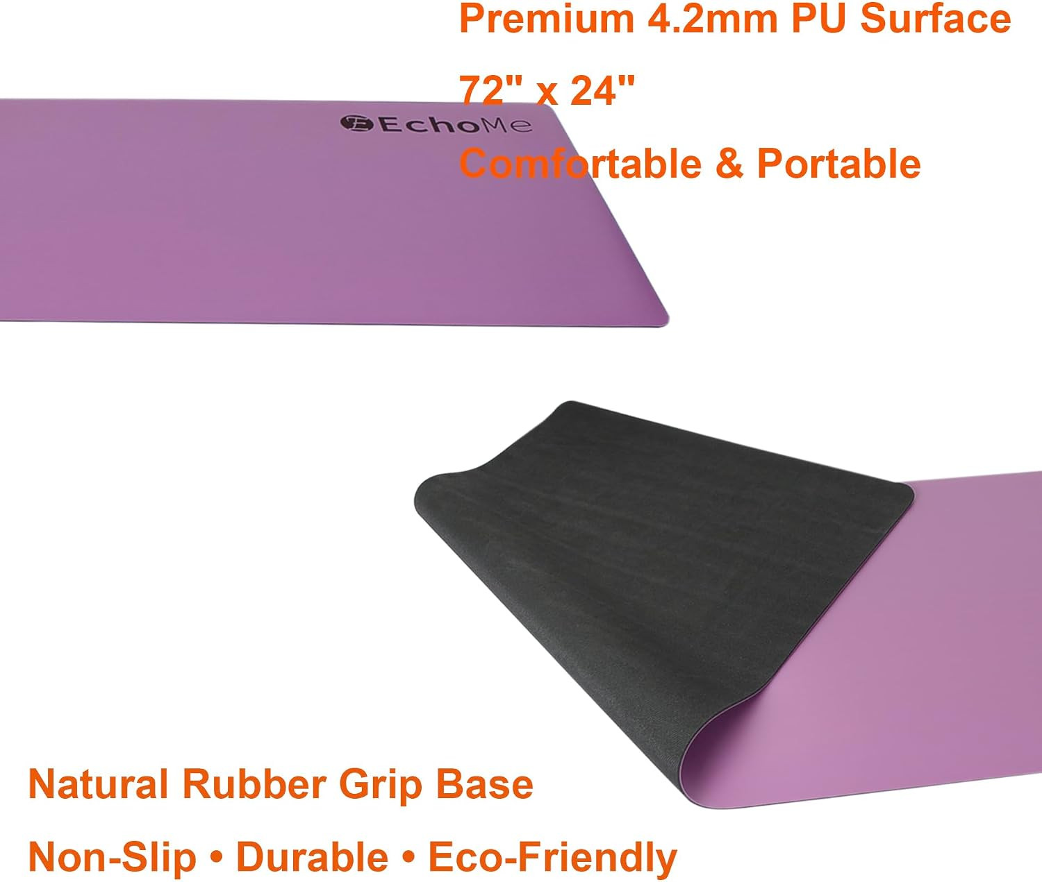 Pilates Reformer Sitting Box Set with 4.2mm Non-Slip Purple Yoga Mat