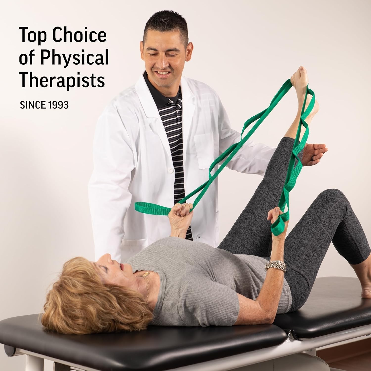 Versatile Non-Elastic Stretch Out Strap with 10 Loops – Includes Exercise Guide