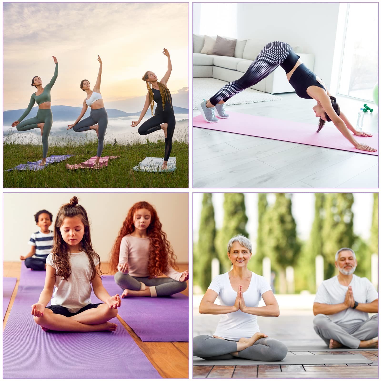 24 Pack 3 mm Thick Yoga Mat Bulk, Non Slip Exercise Workout Fitness Pad for W…
