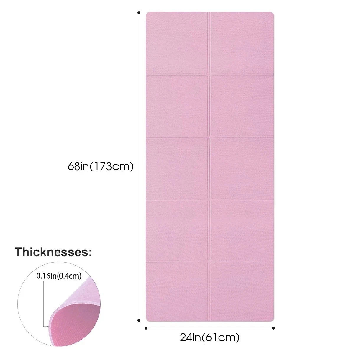 4MM Thick EVA Yoga Mat Non-Slip Fitness Exercise Pilates Gym Workout Mat