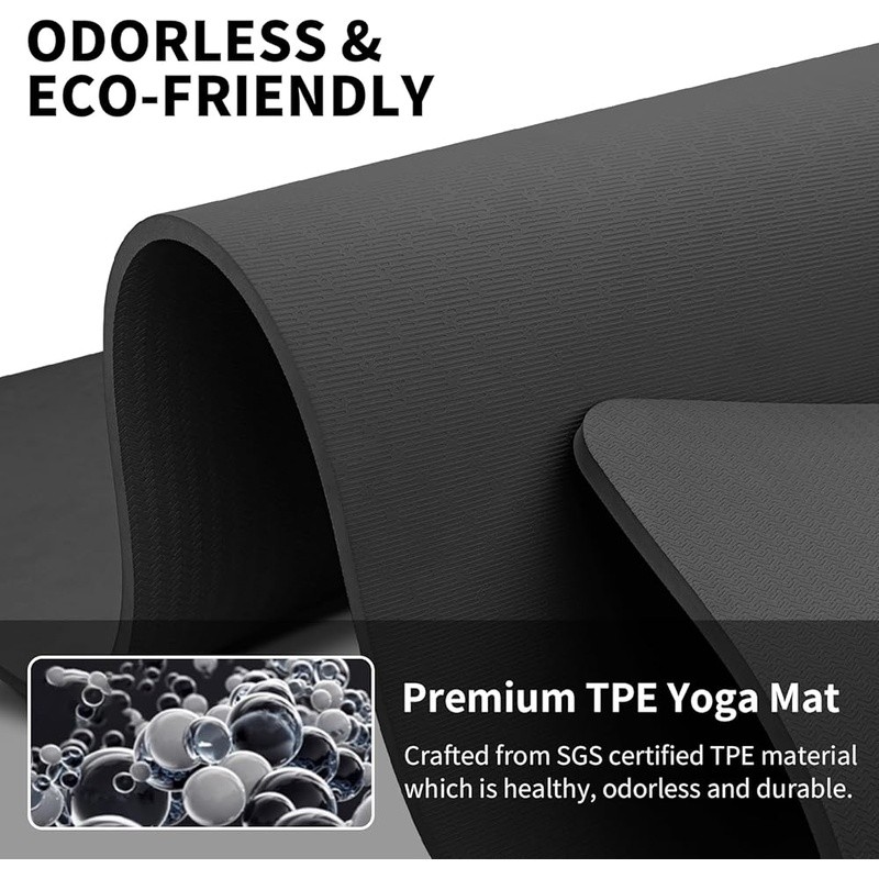 Extra Long Non-Slip Yoga Mat 1/2 Inch Thick Durable Pilates Exercise Mat New